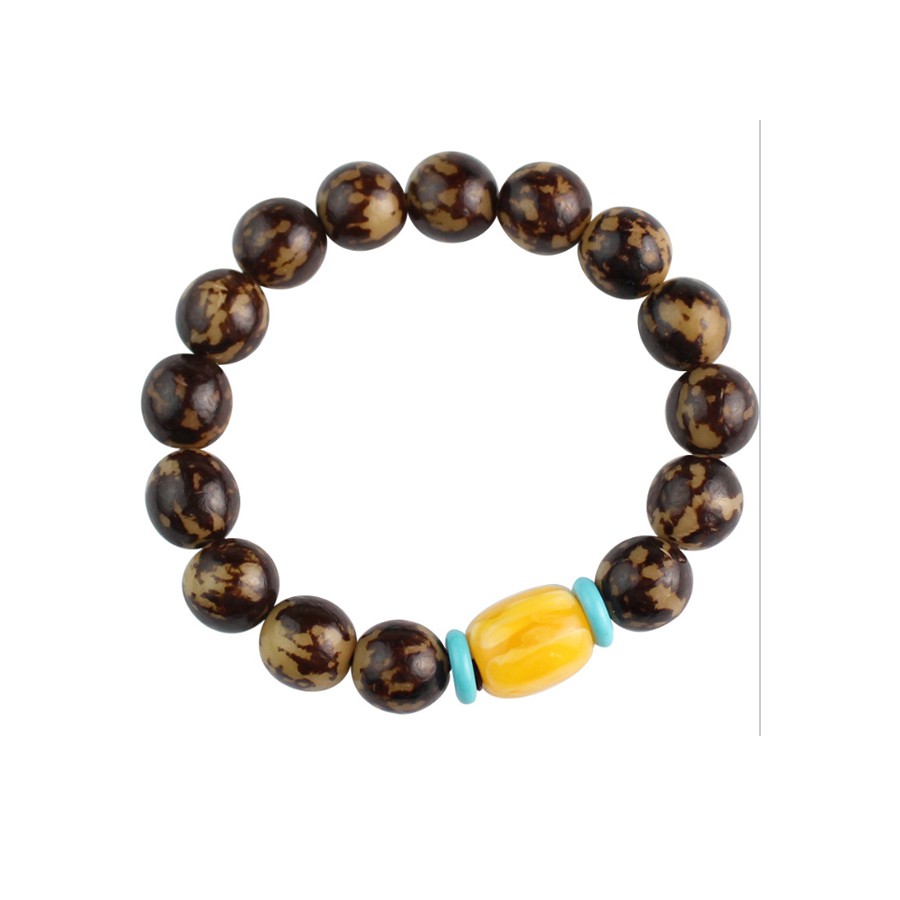 Vòng tay bồ đề nam nữ chuỗi kim cang bồ đề cao cấp BĐ35 phối hạt mầu vàng