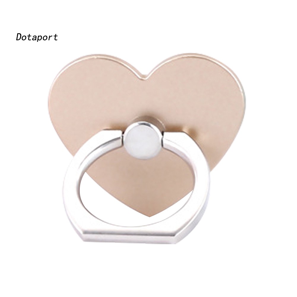 Dota_360º Rotatable Heart Shape Finger Ring Grip Mobile Phone Stand Holder Universal