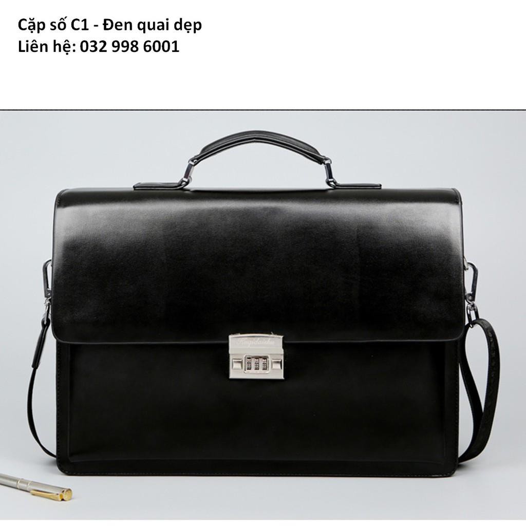 Cặp da khóa số CK03 đen C1 | BigBuy360 - bigbuy360.vn
