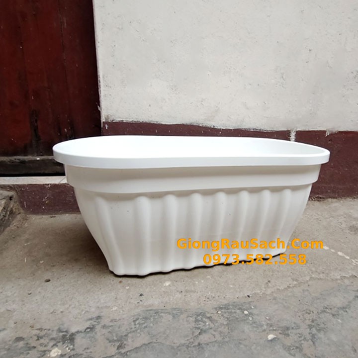 Chậu Kẹp Lan Can Hình Oval Trồng Cây Trồng Rau Trồng Hoa Trên Gác Lan Can