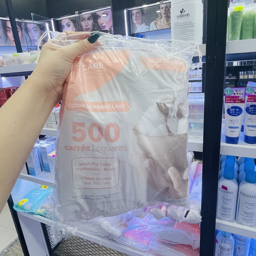 Bông Tẩy Trang Cotton Dệt 500 Miếng S+CARE Pháp