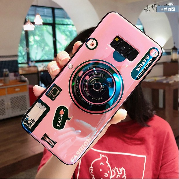 Ốp điện thoại silicon chất lượng cao/ Giá đỡ hình máy ảnh độc đáo cho Samsung S7 Edge S8 Plus S10e note 8 9