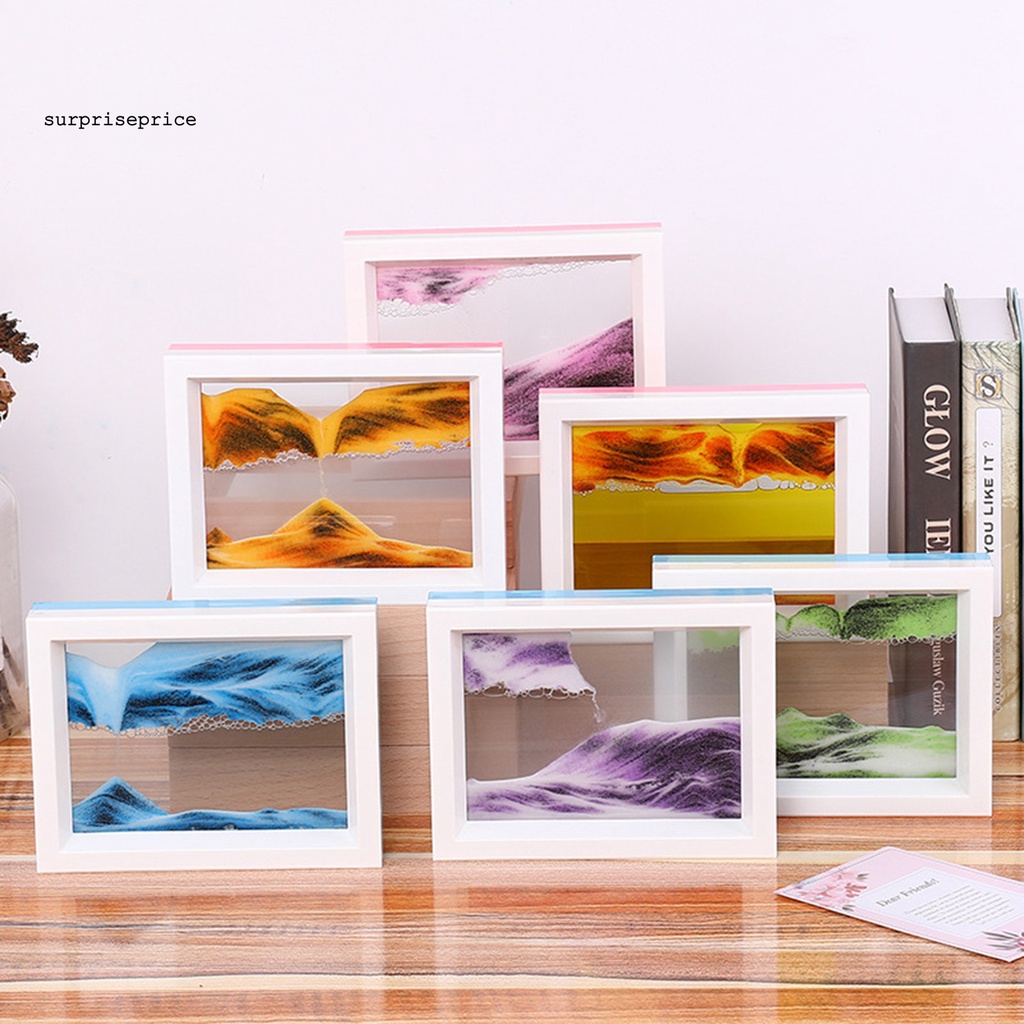 【H】 Bức Tranh Phong Cảnh Cát Chảy Bằng Kính Tự Nhiên 3D Bản Rộng Cho Khách Sạn