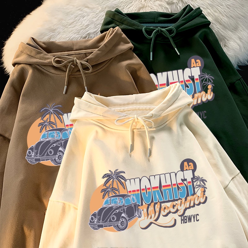 NRVP Áo Khoác Hoodie Tay Dài Dáng Rộng In Họa Tiết Phong Cách Hàn Quốc Dành Cho Nam Nữ