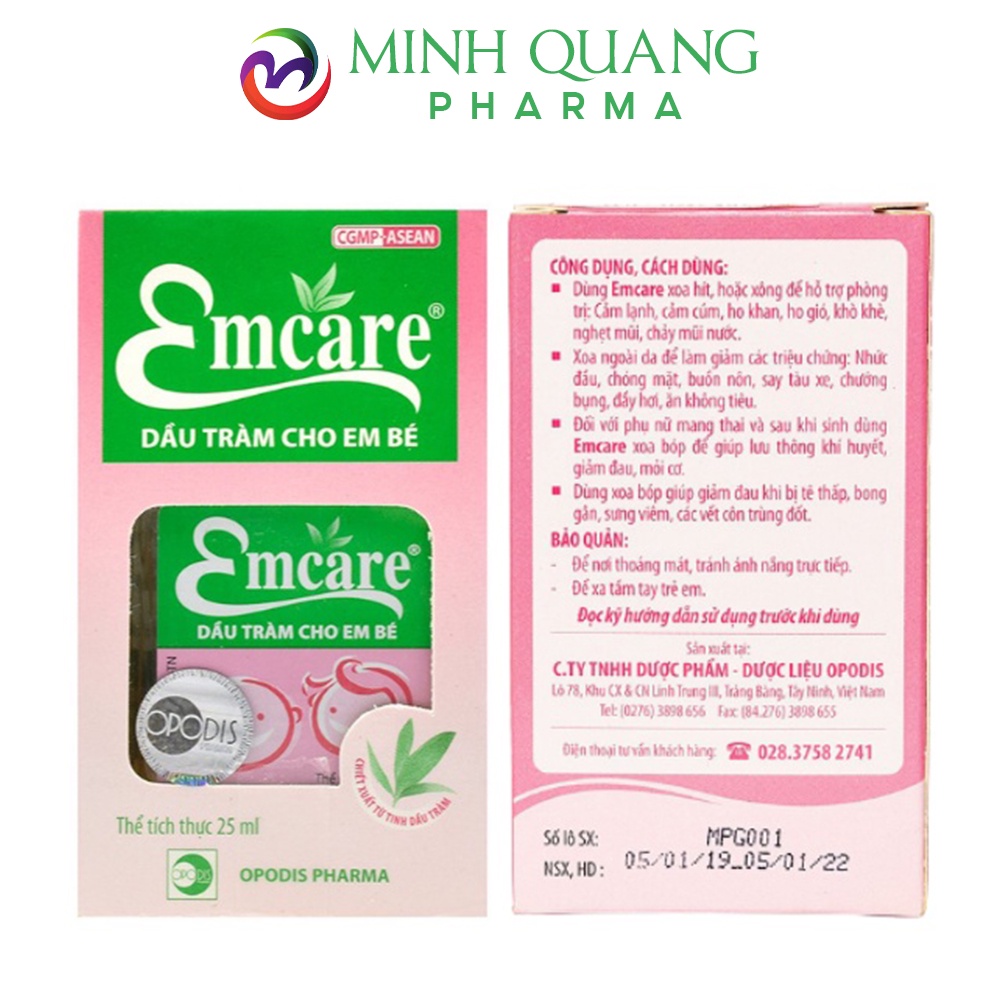 Dầu tràm cho em bé EMCARE phòng ngừa cảm lạnh, nghẹt mũi lọ 30ml