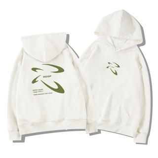 Áo hoodie IHKKE quá cỡ in họa tiết chữ lồng nhau thời trang thu đông mới dành cho nữ