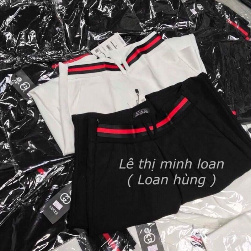 Quần baggy vải cạp viền