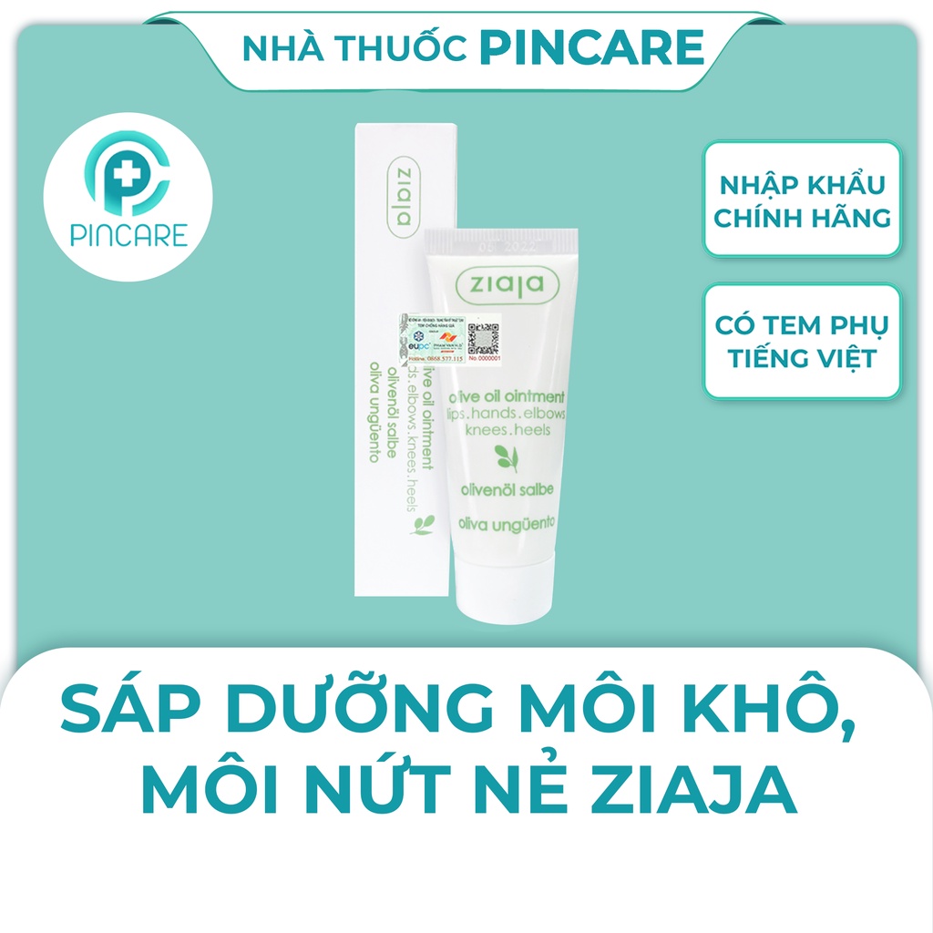 Sáp Dưỡng Môi Ziaja Olive Oil Ointment 20ml - Sáp Ô Liu Dưỡng Môi Hồng Tự Nhiên - Hàng chính hãng - Nhà Thuốc Pincare