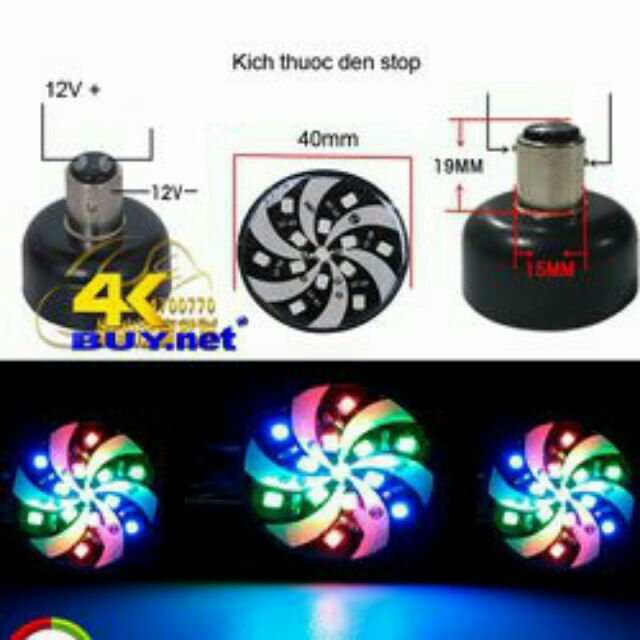 FREESHIP ĐƠN 99K_ĐÈN STOP XOAY 7 MÀU XE MÁY
