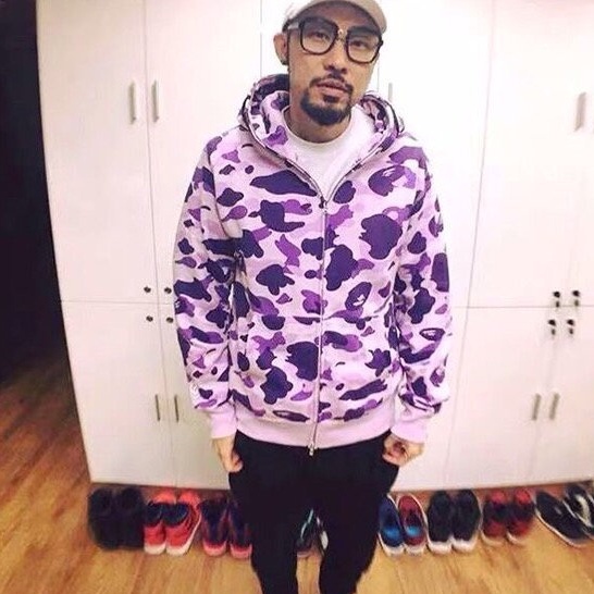 Áo Jacket Bape, Áo Hoodie Bape Shark Fullzip Cá mập, Chất liệu Cotton nỉ chân cua, Màu Camo Purple
