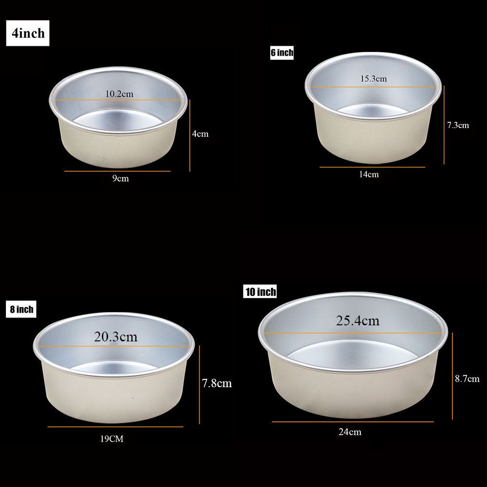 Khuôn Làm Bánh Hình Tròn Bằng Hợp Kim Nhôm 4/6/8/10inch DIY