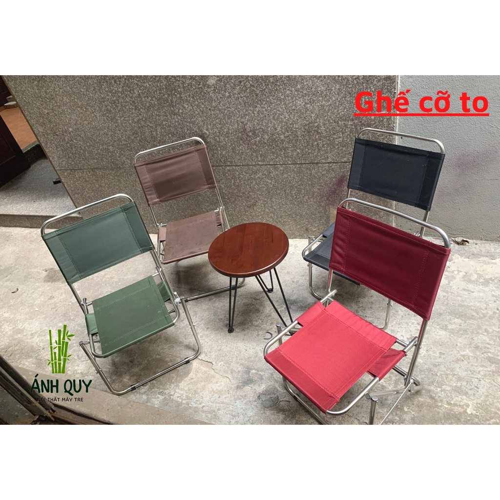 Ghế vải dù - Ghế dù xếp gấp gọn cho quán cafe, trà chanh, đi du lịch dã ngoại, cắm trại ngoài trời - Ghế gấp ban công