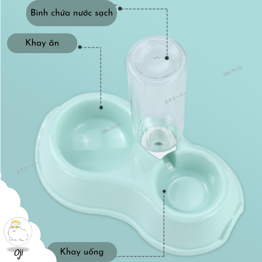 Bát Ăn Cho Chó Mèo Bát Nhựa Kèm Bình Nước