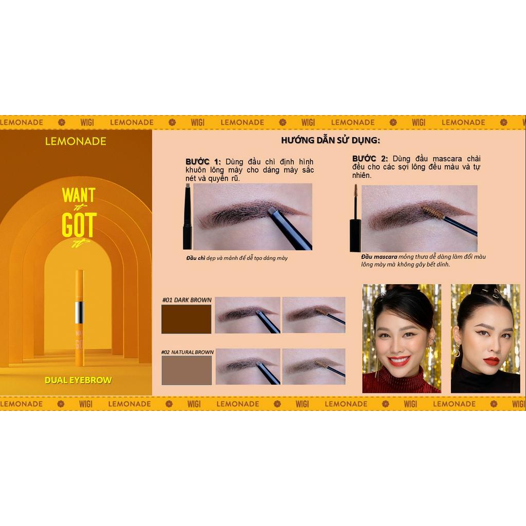 Chì Kẻ Mày Lemonade 2 Đầu Want It Got It Dual Eyebrow