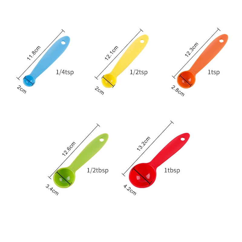 Set 5 Muỗng Đo Lường Bằng Nhựa Chuyên Dụng Khi Làm Bánh