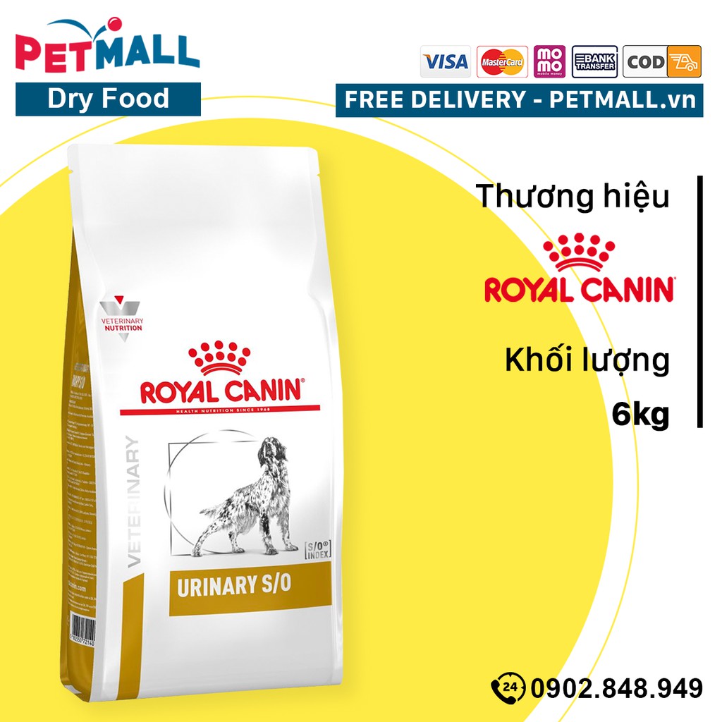 Thức ăn chó Royal Canin Urinary S/O Canine 6kg - Hỗ trợ trị sỏi bàng quang Petmall