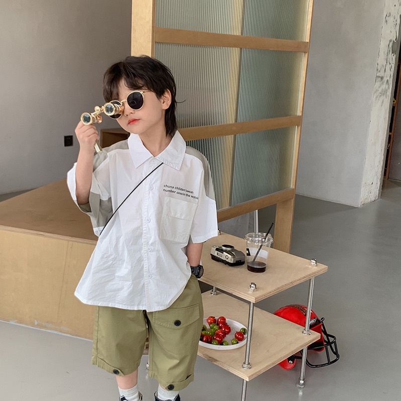 Áo sơmi cho bé trai, phom rộng, phong cách hàn quốc cho bé_PK36_ hàng quảng châu cao cấp