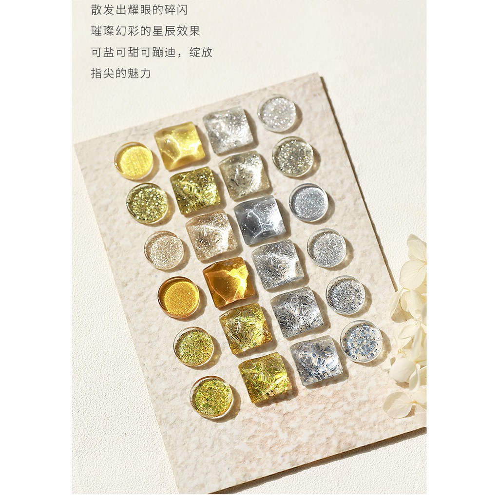 Sơn gel AS - màu nhũ bạc nhũ vàng mã JY