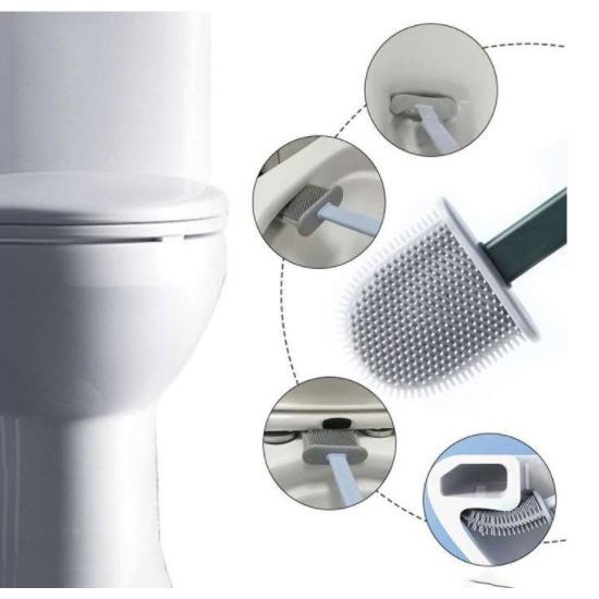 Chổi Cọ Toilet, Bồn Vệ Sinh Silicon Mềm Mại Kèm Cốc Thông Minh Cao Cấp Tiện Dụng