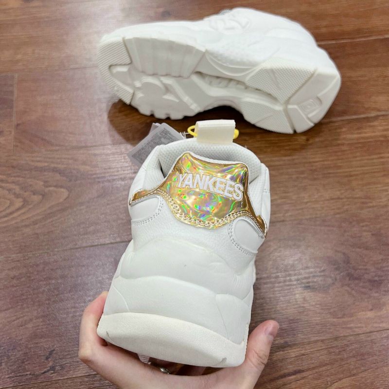 Giày Sneaker MLB Gót vàng nhũ óng ánh CHo Nữ-Ảnh Thật