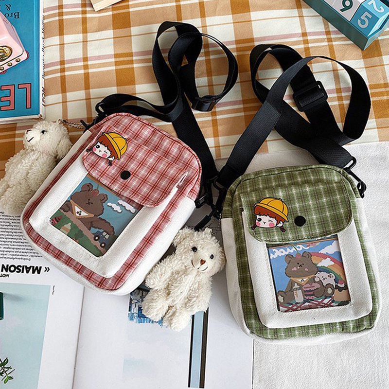 Túi đeo chéo mini bằng vải phong cách Hàn Quốc đáng yêu dễ thương