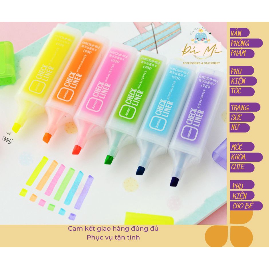 Bút highlight, bút dạ quang ♥️CÔNG SUẤT LỚN♥️ gam màu dễ thương thích hợp trường học, văn phòng