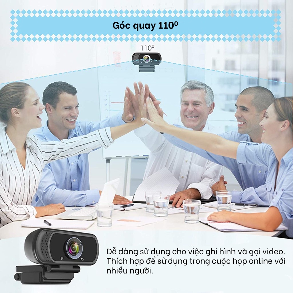 Webcam máy tính FullHD 1080p siêu nét tích hợp mic