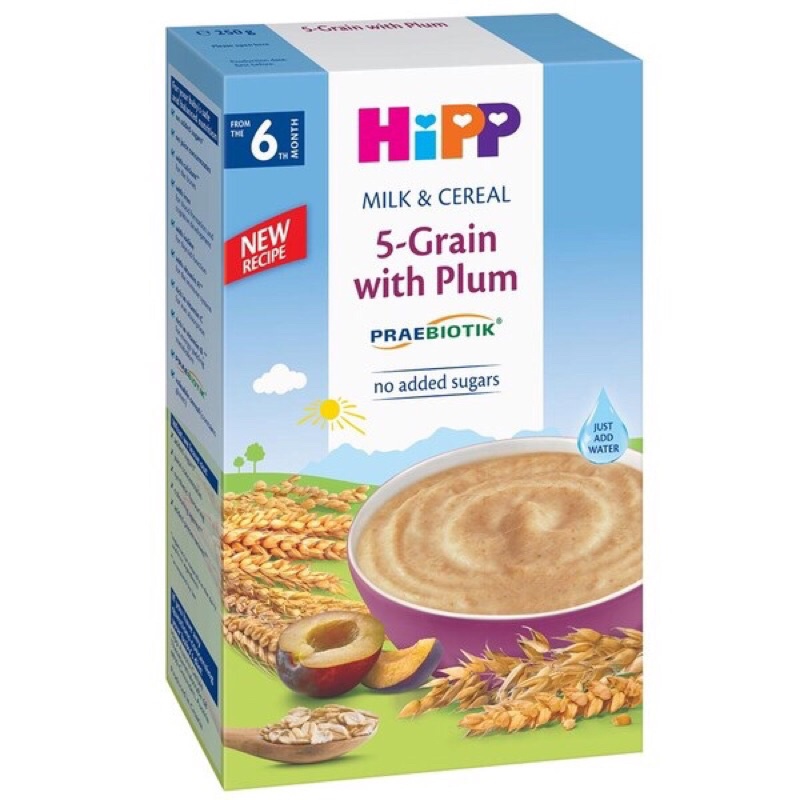 (6M) Bột ăn dặm Hipp ngũ cốc mận tây 250g