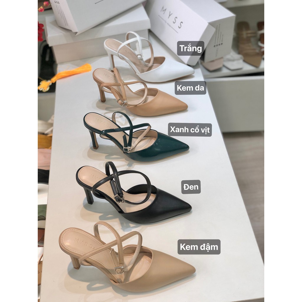 Giày nữ mũi nhọn cài quai sau 7cm thời trang  MYSS - CG193