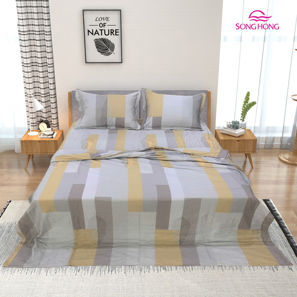 Bộ chăn ga gối Sông Hồng chất cotton BC21 029