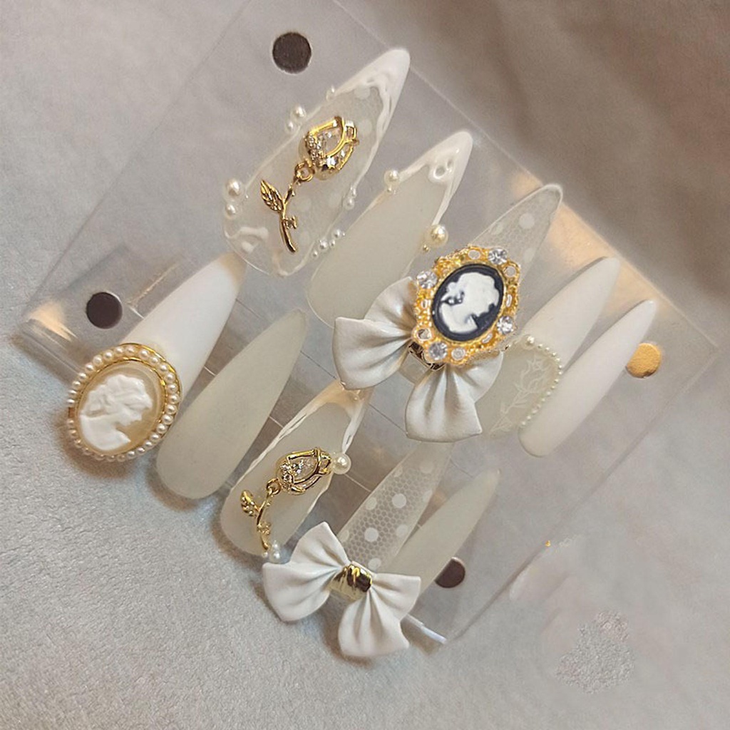 Phụ Kiện Trang Trí Móng Tay Bằng Hợp Kim Phong Cách Châu Âu Cổ Điển