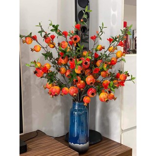 Cành lựu đại 9 quả Hàng Cao Cấp dài 1m Ảnh Thật- Cành Lựu Giả