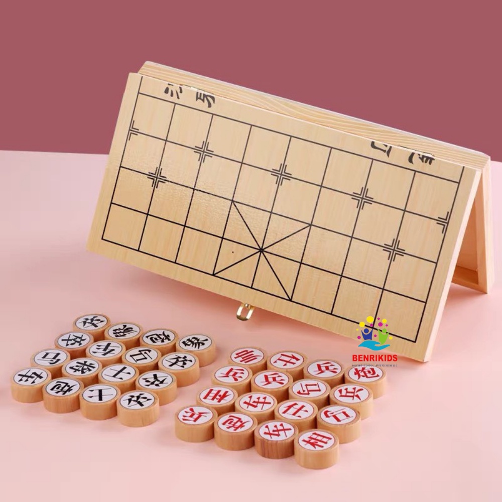 Bàn Cờ Tướng Bằng Gỗ Tự Nhiên Benrikids Rèn Luyện Tính Tập Trung Và Tư Duy Nhanh Nhạy
