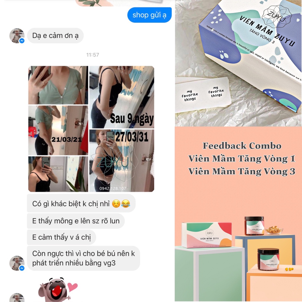 {Che tên SP} Viên Mầm ZuYu Tăng Vòng 3 [Mua 1 tặng 1 + Thước dây]