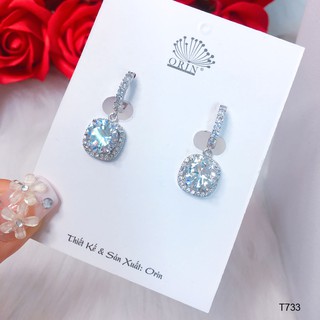 Bông tai bạc nữ đính đá bền màu cao cấp Orin T733