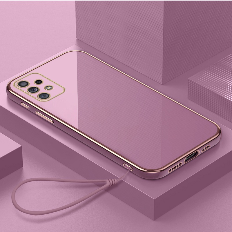 Ốp Điện Thoại Viền Dẻo Kèm Dây Đeo Sang Trọng Cho Samsung A52 A11 A13 A53 A02S A03S A12 A10S A22 A20 A30 A50 A30S A50S