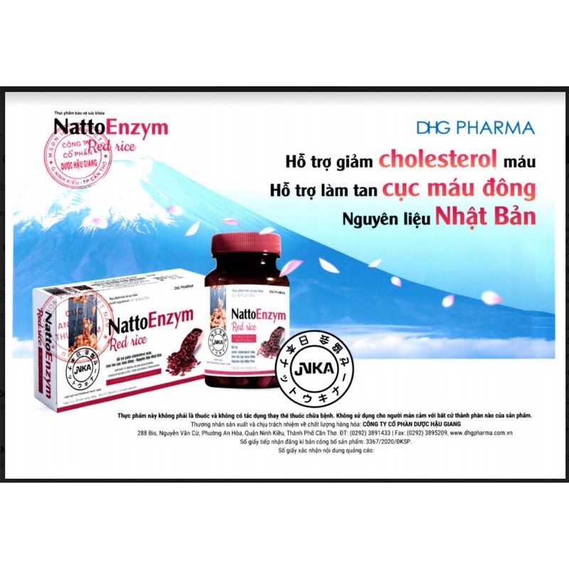 NattoEnzym Red rice - Hỗ trợ giảm cholesterol máu - Làm tan cục máu đông - Nguyên liệu Nhật Bản