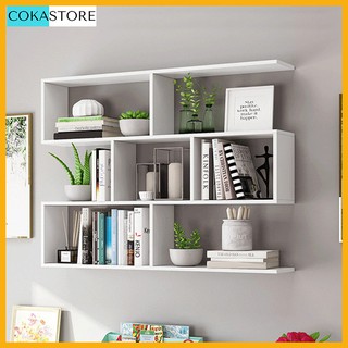 Kệ Sách Gỗ Treo Tường 4 Tầng Cokastore, Kết Cấu Giấu Chân Chắc Chắn, Sang Trọng Kích Thước 120 x 82 x 15cm (Nhiều Màu)