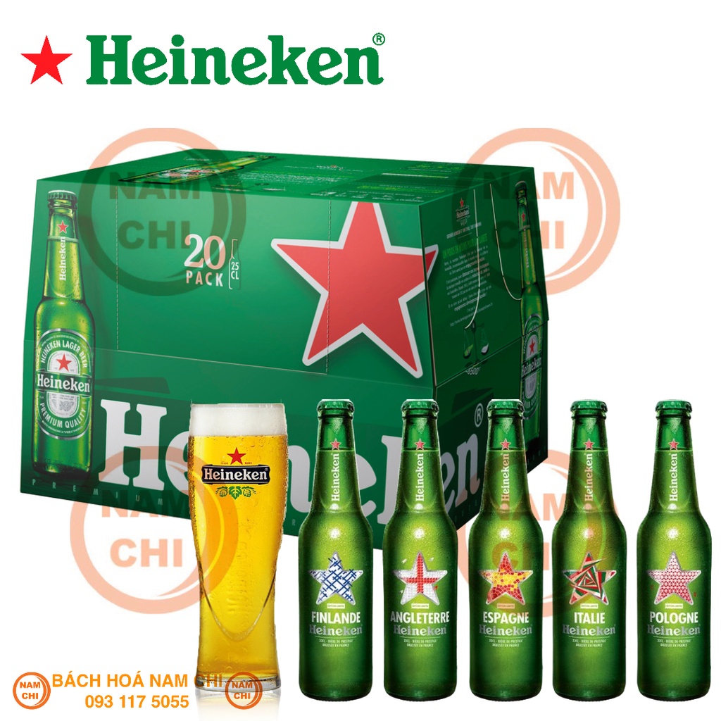 [THÙNG 20 CHAI] Bia HEINEKEN Nhập Khẩu Từ Pháp Thùng 20 Chai