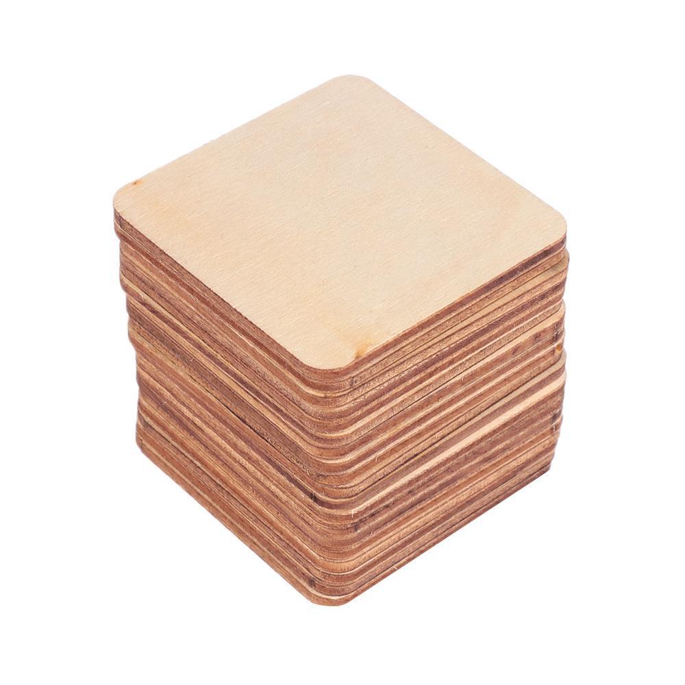 Set 10 / 50 / 100 Miếng Gỗ Vuông Treo Trang Trí Đa Dụng