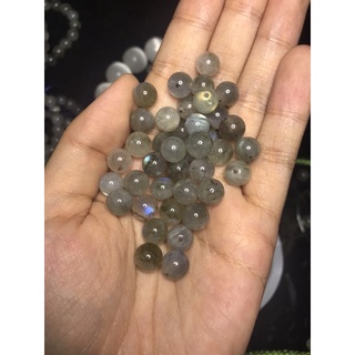 Hạt đá la.bradorite Hắc Nguyệt Quang mài tròn xỏ lỗ làm HandMade ,DIY