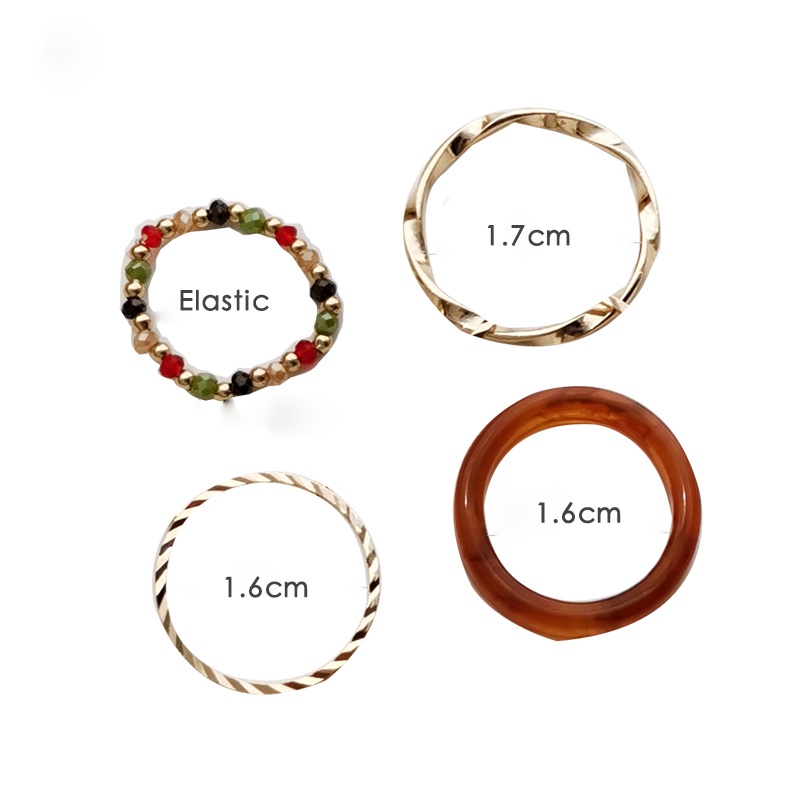 Set 4 Nhẫn Đeo Tay Đính Ngọc Trai Giả Thời Trang Cho Nữ