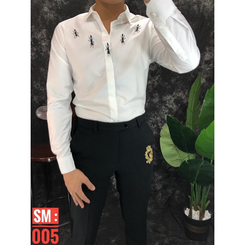 Sơ mi nam màu trắng thêu kiến giá rẻ | BigBuy360 - bigbuy360.vn