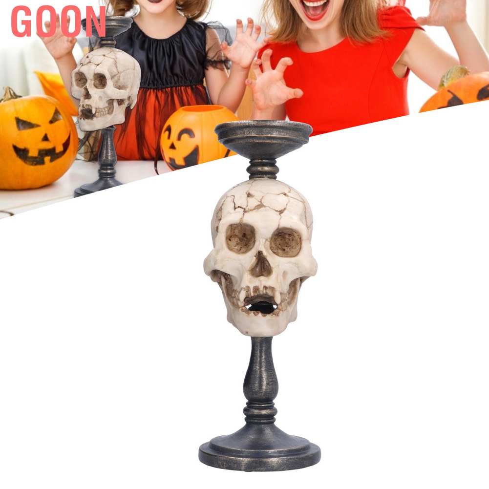 Goon Giá Đỡ Nến Hình Đầu Lâu Bằng Nhựa Resin Siêu Bền Trang Trí Halloween