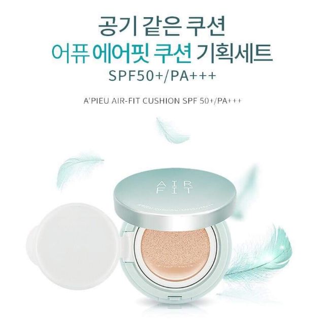 Hàng Chính Hãng- Phấn Nước Che Khuyết Điểm Kiêm Chống Nắng Apieu AIR FIT Cushion SPF50+ PA+++ 13.5g Tone 21