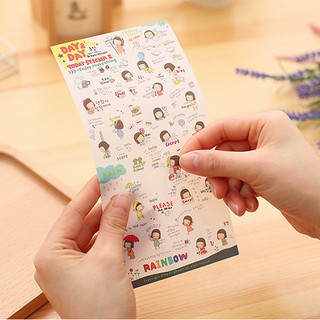 Combo 6 tờ Sticker dán cô bé Nhật Bản.