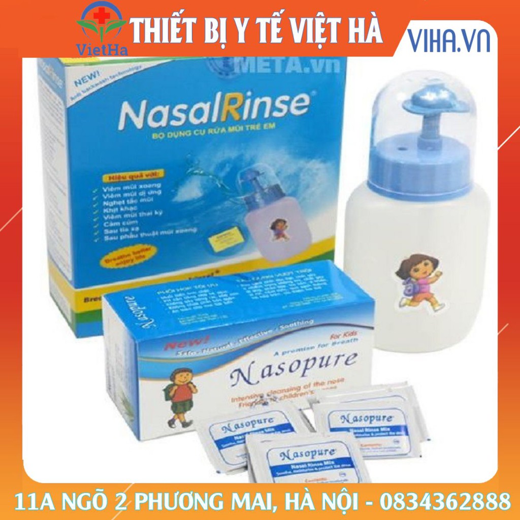 Bình rửa mũi cho bé Nasal Rinse Kèm hộp muối 25 gói