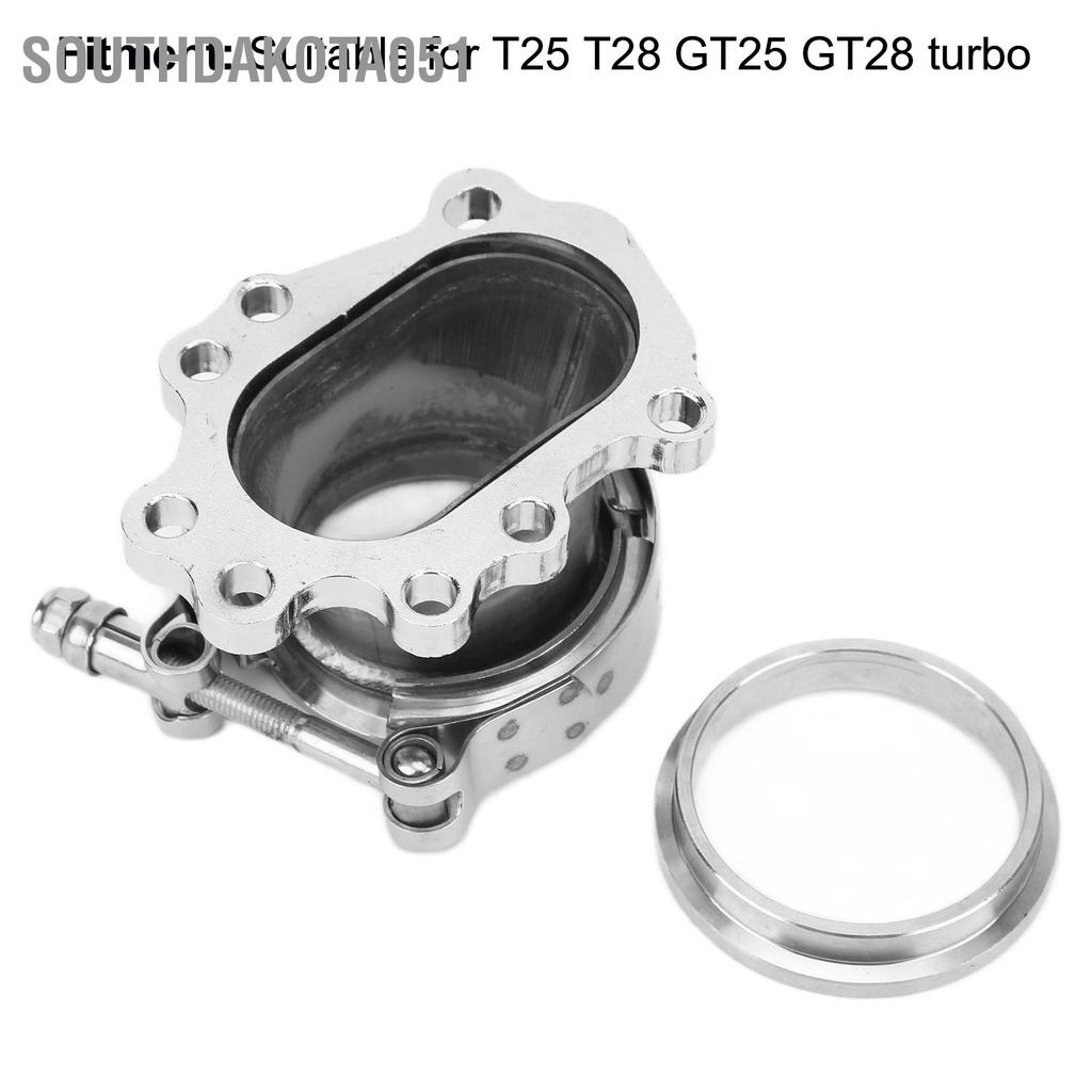Southdakota051 8 Bolt Turbo Downpipe Flange Bộ chuyển đổi băng tần 2 5in V bằng thép không gỉ cho T25 T28 GT25 GT28