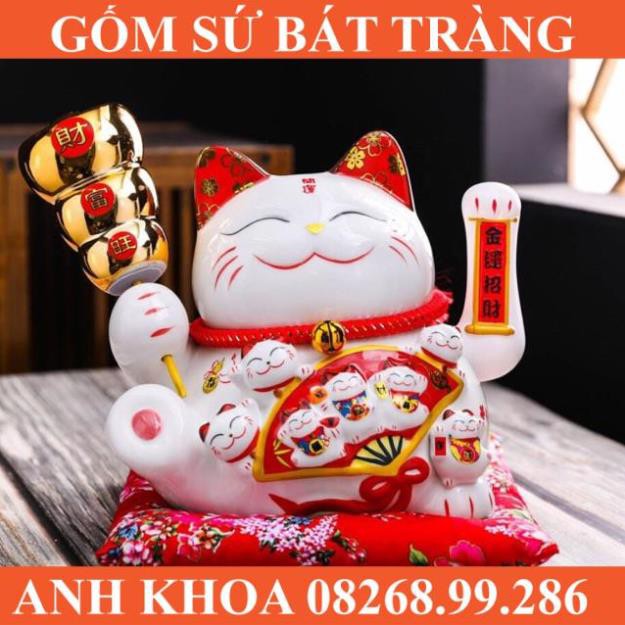 Mèo Thần Tài Chiêu Khách chọn mẫu - Gốm sứ Bát Tràng Anh Khoa