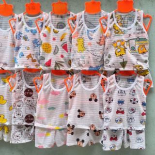 Combo 5 bộ sợi tre ba lỗ cho bé